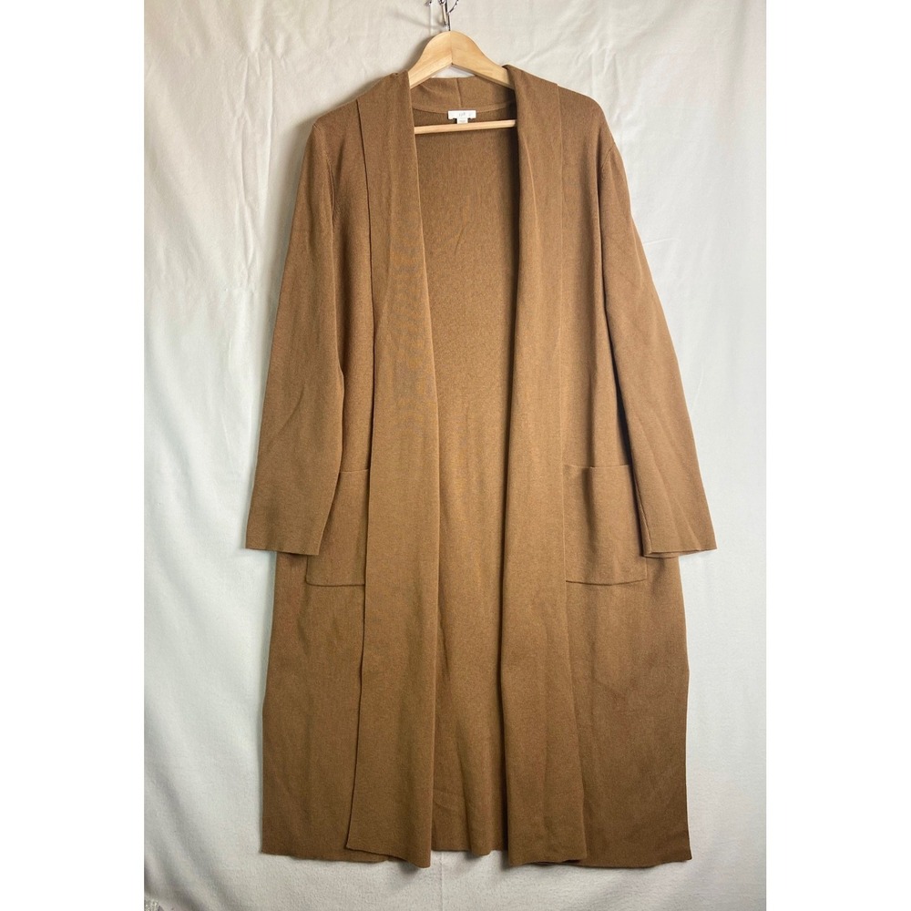 J. Jill Womens Open Front Wool Blend Longline Cardigan Coat Sz Large Minimalist